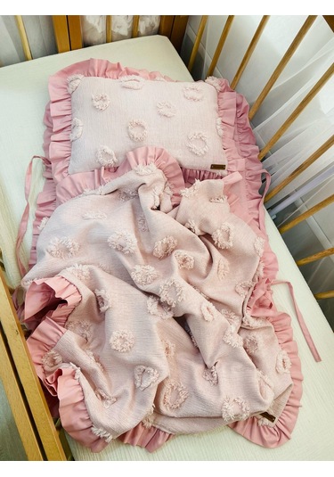 Alt Açma Seti Fırfırlı 3 Parça - Pembe