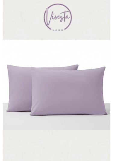 2 Li Lila Yastık Kılıfı Seti 50x70 Cm Yumuşak Dokulu, Şık Ve Dayanıklı Kumaş Lila