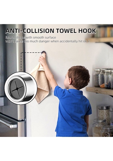 Leezsing Adet Havlu Askısı Yuvarlak Havlu Kancası Kendinden Yapışkanlı Kolay Kurulum Kullanımı Kolay Abs Malzeme Havlu Askısı Banyo Mutfak İçin Gümüş