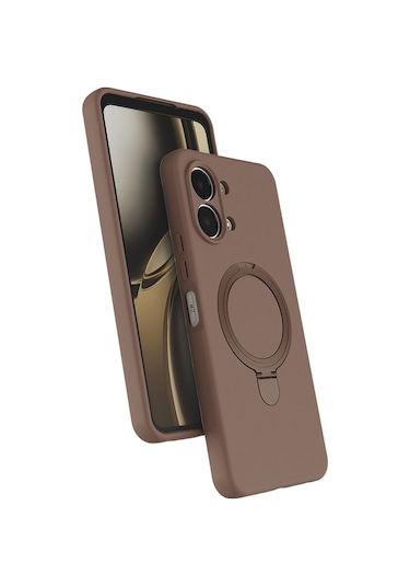 Oppo A6 Pro Kılıf Magsafe Şarj Özellikli Standlı Sensitive Touch Samara Kapak Desert Gold