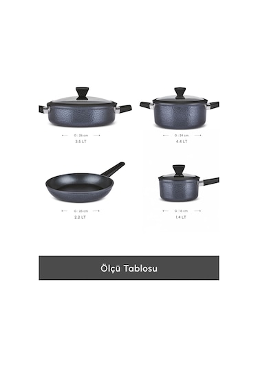 Karaca  Biodiamond Dante İndüksiyon Tabanlı 7 Parça Tencere Seti 