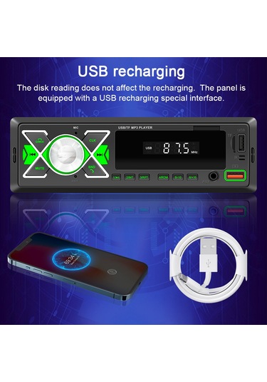 Suofeng Araç Bluetooth Mp3 Çalar - Sesli Asistanlı, Fm Radyolu, Çok Fonksiyonlu Otomobil Müzik Sistemi