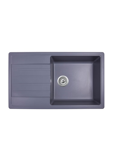 Simpex Tek Göz Damlalıklı Granit Eviye Antrasit 86x50cm