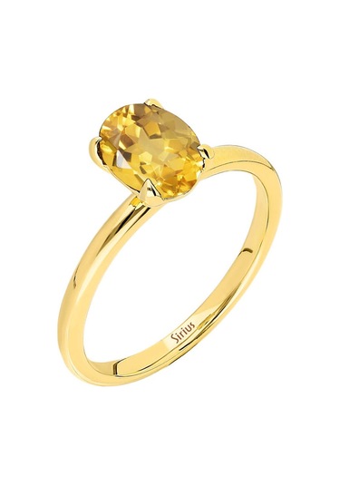 Sirius Oval Kesim Sitrin Tektaş Yüzük 0831R0013