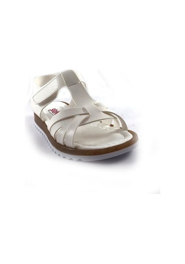 Şirin Bebe Beyaz Kız Çocuk Sandalet Ayakkabı