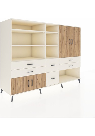 Kronos Dolap 10 Raflı 6 Çekmeceli 4 Kapaklı 220x59x163 Aytaşı-çam Aytaşı-çam/aytaşı