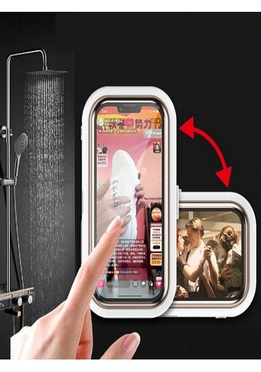 Hareketli Su Geçirmez Telefon Tutucu Standı Beyaz