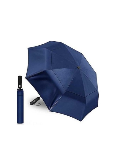 Novahub 62 İnç Büyük Katlanır Şemsiye: Otomatik Açılır Uv Koruma, 8 Kollu Seyahat Şemsiyesi Mavi - Dayanıklı Ve Kompakt