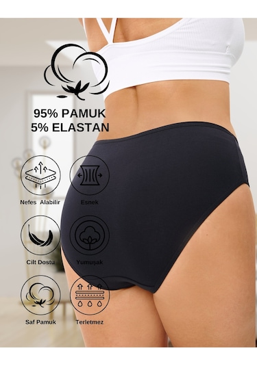 Alya Underwear Kadın Külot Basic Slip Renkli Pamuklu Iç Çamaşırı 10'lu Paket Multicolor-x32 Multicolor - X35