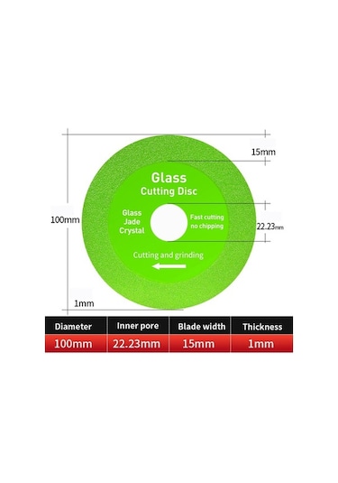 Pazly Elmas Kesici Disk - 3'lü Ultra İnce Testere 100/115mm, Cam, Seramik, Kristal Kesim