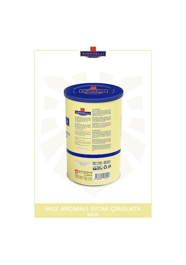 Simonelli Muz Aromalı Sıcak Çikolata İçecek Tozu 900 G
