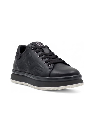 Voyager M030 Erkek Hakiki Deri Sneaker Siyah