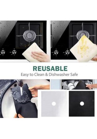 İsgstore Yıkanabilir Ocak Koruyucu Folyo Kirlenmeyi Önleyen Yanmaz Yapışmaz 4'lü Set Zorlu Lekelere Son