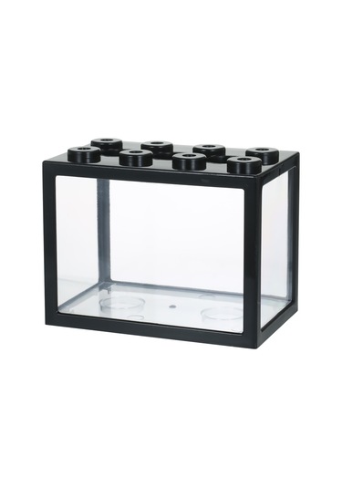 Youmex Siyah Mini Akvaryum, Plastik Blok Tasarımı, Küçük Balık Yetiştirme Kutusu