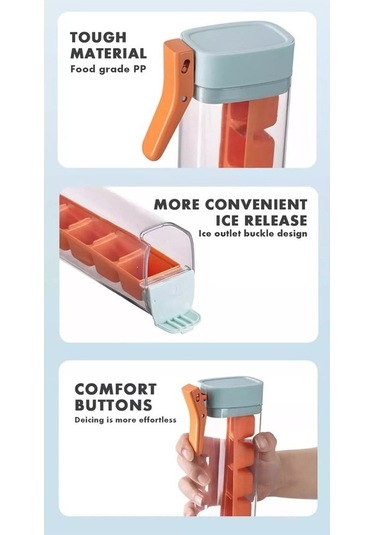 Besthome1 Yeni Nesil Tek Tık Açık 6 Hücre Buzluk Seti - Yiyecek Grubu Pc+pp Materyal, Dökülme Engeli Kapağı, Ev/kolej İçin Yeşi Çok Renkli