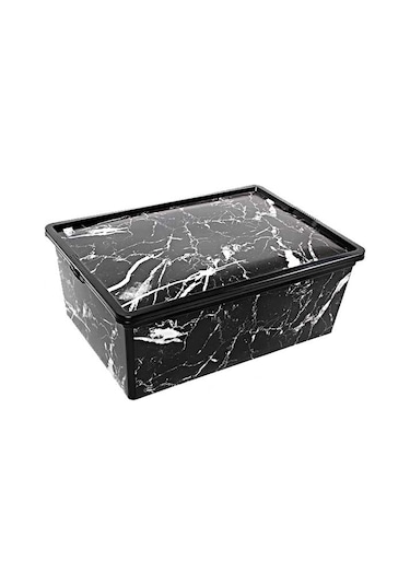 Trend Box Black Marble- Dekoratif Saklama Kutusu 10 Litre