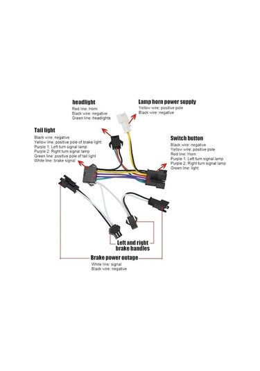 Fashionfit Ve Ve V Siyah Sinyalleri Seti Ön Kuyruk Korna Kitleri Işık Işık Işık İle Far Elektrikli Ebike Dönüş Bisiklet Bisiklet Arka Anahtarı 24-48 Sb Siyah Siyah