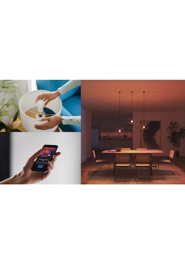 Philips Hue Essential 3'lü E27 Ampul Başlangıç Seti 806 Lumen Çok Renkli
