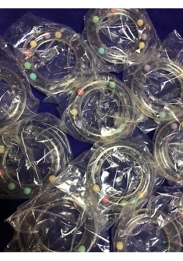 Şeffaf Plastik Bebek Çıngırak 80mm - Bebe Çıngırağı Çok Renkli