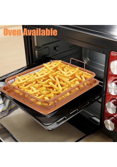 Yapışmaz Cips Sepeti Izgara Çıtır Örgü Yağ Kızartma Fırın Tepsisi Bakır Fırın Hava Fritöz Barbekü Paslanmaz Çelik Fırın Tepsisi Mutfak Aletleri Altın