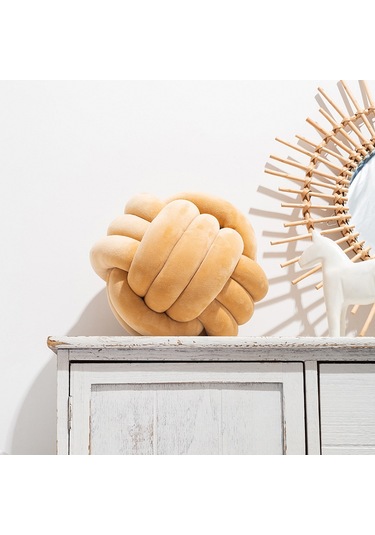 Tek Renkli Yastık, Üçlü İp Kristal Tüylü 28cm-18 Ekru