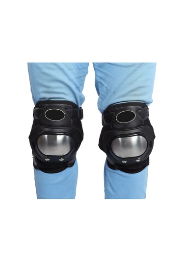 Lemestar Motosiklet Off-road Çelik Diz Koruyucu 2 Adet - Halka Açık, Ergonomik Tasarım, Hızlı Kaldırma Kayışı, Logo'lu Teslimat