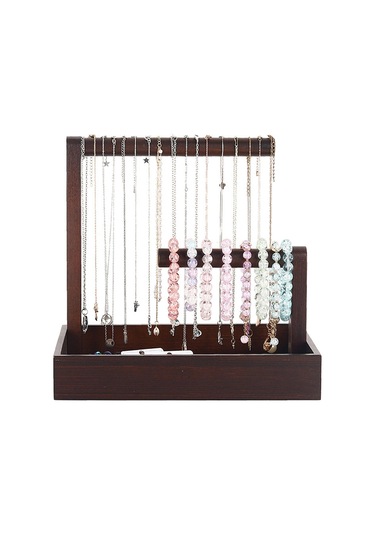 Homyl Takı Ekran Standı Askı Bilezikler Dresser Için Saklama Kahverengi