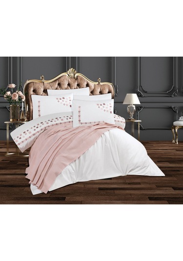 Goldroom Ahenk 7 Parça Pamuklu Pike Takımı. Pudra