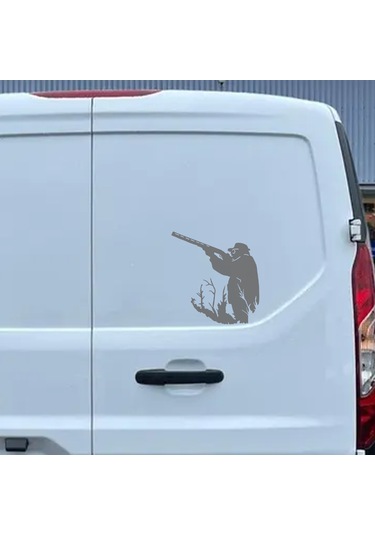Avcı Sticker - Av Sticker - Hunter Sticker - 30cmx30cm - Gri