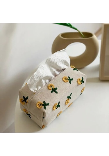 Kırmızı-japon Küçük Çiçek Doku Kutusu Işık Lüks Karton Oturma Odası Yemek Odası Dekorasyon Peçete Kapağı Güzel Bez Kapak