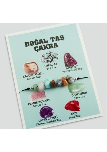 Nrzsnt Doğaltaş Taş Çakra Bileklik - Turkuaz