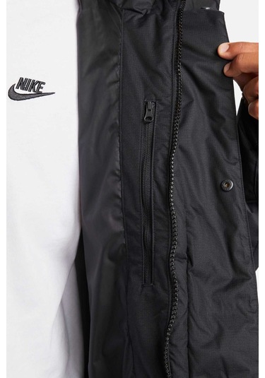 Nike Storm Fit Down Fill Oversize Hoodie Ful Zip Jacket Erkek Su Geçirmez Kaz Tüyü Kapüşonlu Mont Siyah Siyah