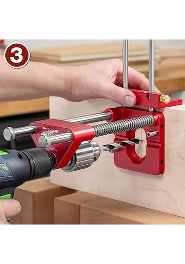 Sones Doğru Konumlandırma Kemer Delme Ahşap Matkap Ahşap İşleme Konum Belirleme Aksesuarları Aracı, Stil: Plastik Kırmızı