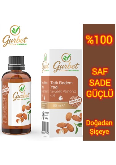 Tatlı Badem Yağı %100 Saf Doğal Seyreltilmemiş 50ml Sweet Almond Oil