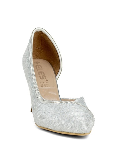 Feles 077-209-22t Kadın Klasik Topuklu Ayakkabı Gümüş-gümüş Gümüş
