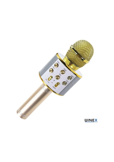 Winex Usbatf Sd Kart+3.5 MM Giriş Bluetooth Karaoke Mikrofonu Gold