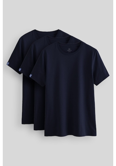 Tommylife Standart Fit Basic O Yaka 3lü Paket Lacivert Erkek T-shirt 87911 Lacivert