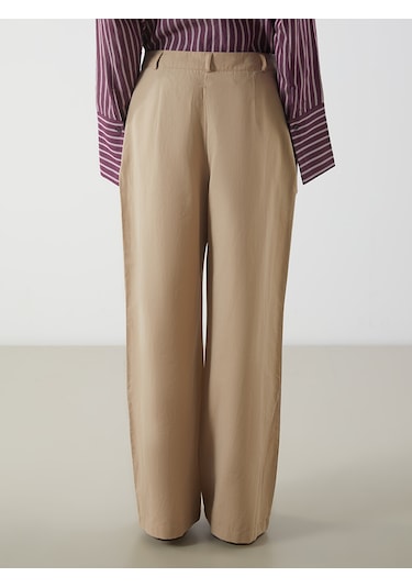 Lcw Modest Kahverengi Standart Fit Poplin Kadın Pantolon
