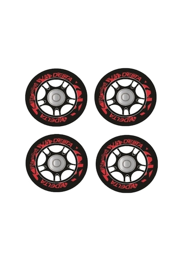 Delta 76 MM Silikonlu Rulmanlı 4 Adet Paten Tekerleği Seti Çok Renkli