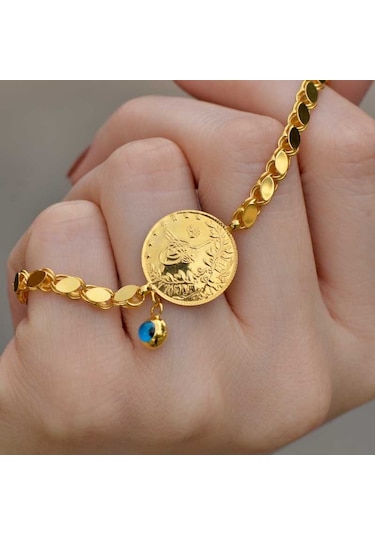 Yarım Reşatlı Pullu Arpa Altın Bileklik