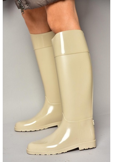 Fox Shoes T858712109 Bej Yağmur Çizmesi Bej-suni Deri Bej