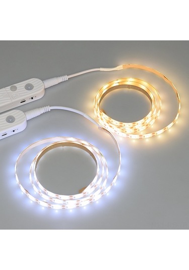 Maoyaya Su Geçirmez Mutfak Led Şerit, 1m Pil Kutusu, Sıcak Beyaz Işık Beyaz