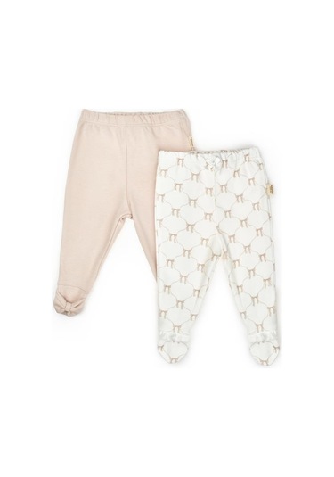 Bebek 2li Uzun Kollu Zıbın Body %100 Organik Pamuk , Bebek - Yenidoğan- Csy8141 Ekru