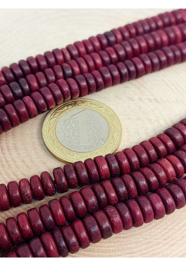 Bileklik Boy Yarım Dizi Ud Ağacı Ahşap Rondela Kesim 7.5 2.5mm 45300 18cm Uzunluğundadır Çok Renkli