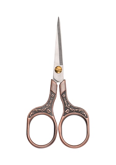 Qingmipy Vintage Bronz Makas - Saç & Sakal Kesimi İçin Paslanmaz Çelik Dıy Makası Bronz