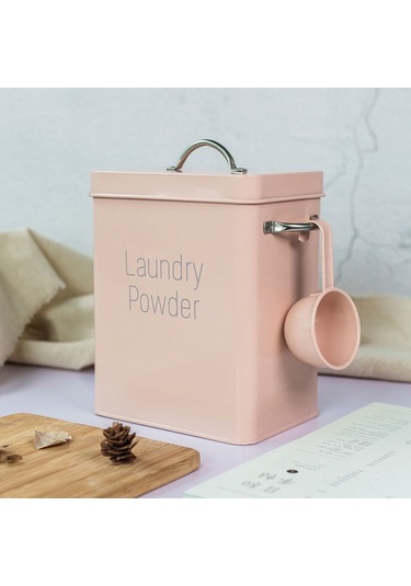 Dinosaurs Teneke Çamaşır Deterjanı Saklama Kutusu - Beyaz Altın