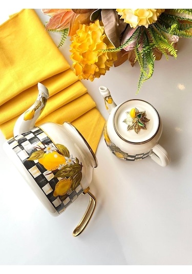 Rossev Amarillo Emaye Çaydanlık Renkli