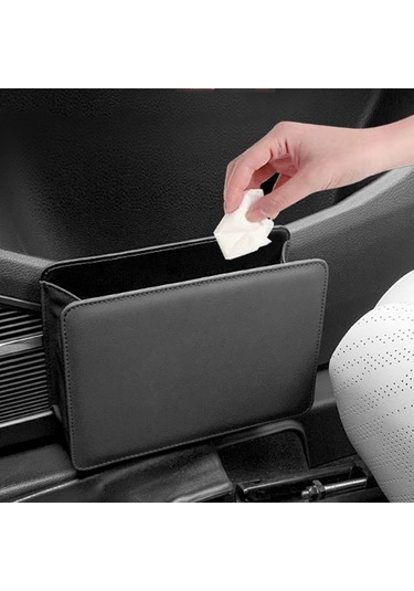 Araba Katlanır Çöp Kutusu Çok Fonksiyonlu Koltuk Arkalığı Asılı Saklama Kutusu Bej