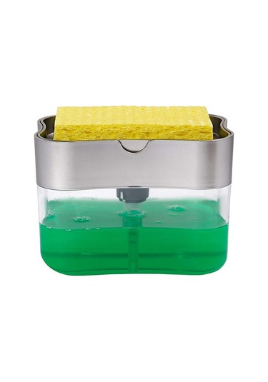 Qingmipy "2'li Pratik Bulaşık Sabunlu Sünger Dispanseri - 13 Oz Kapasiteli" Diğer