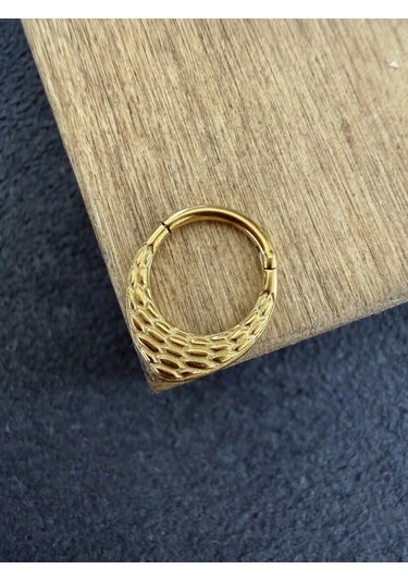 316 L Cerrahi Çelik Otantik Desenli Oval Model Halka Piercing Çok Renkli